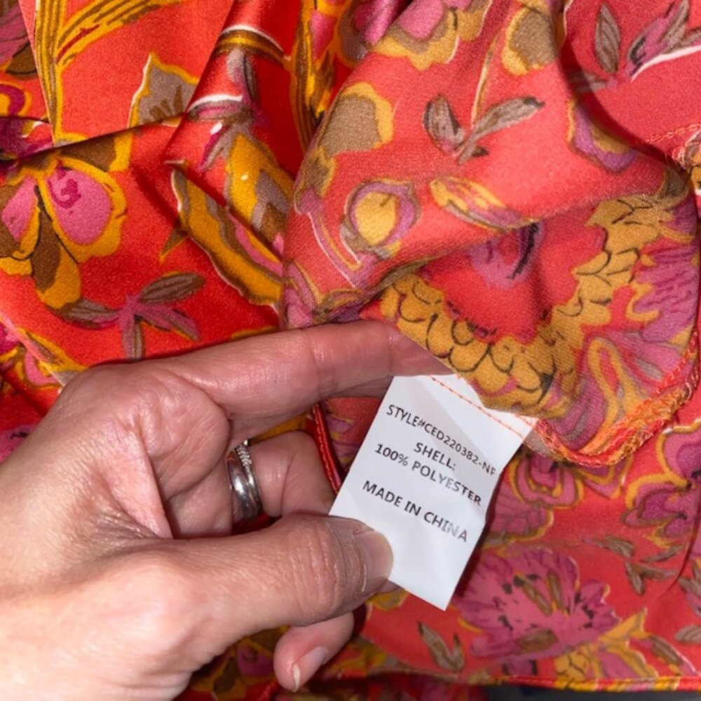 MELLODAY Floral Print Ruched Satin Midi Dress - Women's Small - New with Tags - Picture 7 of 8